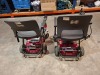 2 X FREERIDER LUGGIE FOLDING POWER WHEELCHAIRS IN BLACK / RED (PLEASE NOTE WE ARE UNABLE TO GET THEM TO START / SPARE OR REPAIR ) OVER ALL CONDITION GOOD ( SEE ALL IMAGES FOR CONDITION ) - 4