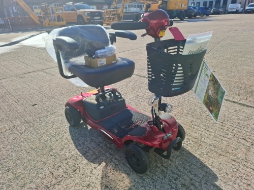 FREERIDER THE ASCOT MOBILITY SCOOTER IN RED / BLACK WITH BATTERY & CHARGER 10 MILE RANGE - MAX SPEED 4/6 MPH RRP &pound; 1,950 CONDITION - GOOD (TESTED WORKING & SEE ALL IMAGES FOR CONDITION )