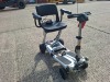 FREERIDER LUGGIE ELITE FOLDING MOBILITY SCOOTER IN SILVER WITH CHARGER - TESTED WORKING WITH CHARGE REMAINING IN BATTERY CONDITION GOOD ( SEE ALL IMAGES FOR CONDITION )