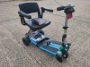 FREERIDER LUGGIE ELITE FOLDING MOBILITY SCOOTER IN BLUE WITH CHARGER - TESTED WORKING WITH CHARGE REMAINING IN BATTERY CONDITION GOOD ( SEE ALL IMAGES FOR CONDITION )