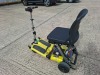FREERIDER LUGGIE SUPER DELUXE FOLDING MOBILITY SCOOTER IN YELLOW IRIS WITH CHARGER - TESTED WORKING WITH CHARGE REMAINING IN BATTERY CONDITION GOOD ( SEE ALL IMAGES FOR CONDITION ) - 3