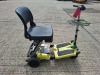 FREERIDER LUGGIE SUPER DELUXE FOLDING MOBILITY SCOOTER IN YELLOW IRIS WITH CHARGER - TESTED WORKING WITH CHARGE REMAINING IN BATTERY CONDITION GOOD ( SEE ALL IMAGES FOR CONDITION ) - 5