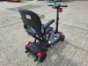 AUTO - FOLD 4 WHEEL ELECTRIC SCOOTER IN BLACK / RED NO CHARGER - TESTED WORKING WITH CHARGE REMAINING IN BATTERY CONDITION GOOD ( SEE ALL IMAGES FOR CONDITION ) - 4