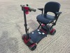 AUTO - FOLD 4 WHEEL ELECTRIC SCOOTER IN BLACK / RED NO CHARGER - TESTED WORKING WITH CHARGE REMAINING IN BATTERY CONDITION GOOD ( SEE ALL IMAGES FOR CONDITION ) - 2