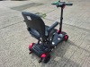 AUTO - FOLD 4 WHEEL ELECTRIC SCOOTER IN BLACK / RED NO CHARGER - TESTED WORKING WITH CHARGE REMAINING IN BATTERY CONDITION GOOD ( SEE ALL IMAGES FOR CONDITION ) - 4