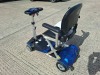 AUTO - FOLD 4 WHEEL ELECTRIC SCOOTER IN BLACK / BLUE WITH CHARGER - TESTED WORKING WITH CHARGE REMAINING IN BATTERY CONDITION GOOD ( SEE ALL IMAGES FOR CONDITION ) - 3