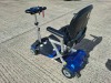 AUTO - FOLD 4 WHEEL ELECTRIC SCOOTER IN BLACK / BLUE WITH CHARGER - TESTED WORKING WITH CHARGE REMAINING IN BATTERY CONDITION GOOD ( SEE ALL IMAGES FOR CONDITION ) - 3