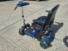 FOLDING 4 WHEEL ELECTRIC SCOOTER IN BLACK / BLUE WITH CHARGER - TESTED WORKING WITH CHARGE REMAINING IN BATTERY CONDITION FAIR ( SEE ALL IMAGES FOR CONDITION ) - 3
