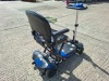 FOLDING 4 WHEEL ELECTRIC SCOOTER IN BLACK / BLUE WITH CHARGER - TESTED WORKING WITH CHARGE REMAINING IN BATTERY CONDITION FAIR ( SEE ALL IMAGES FOR CONDITION ) - 4