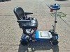 FOLDING 4 WHEEL ELECTRIC SCOOTER IN BLACK / BLUE WITH CHARGER - TESTED WORKING WITH CHARGE REMAINING IN BATTERY CONDITION FAIR ( SEE ALL IMAGES FOR CONDITION ) - 5