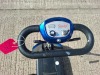 FOLDING 4 WHEEL ELECTRIC SCOOTER IN BLACK / BLUE WITH CHARGER - TESTED WORKING WITH CHARGE REMAINING IN BATTERY CONDITION FAIR ( SEE ALL IMAGES FOR CONDITION ) - 7