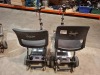 2 X FREERIDER LUGGIE FOLDING MOBILITY SCOOTER IN BLACK AND SILVER NO CHARGER - (PLEASE NOTE WE ARE UNABLE TO GET THEM TO START / SPARE OR REPAIR ) OVER ALL CONDITION FAIR SCRATCHES / MARKS ( SEE ALL IMAGES FOR CONDITION ) - 4