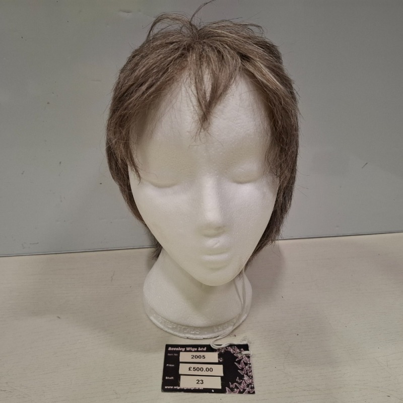 1 X BRAND NEW GREY COLOURED SHORT & STRAIGHT HAIRED WIG, HEAT FRIENDLY - RRP &pound;500.00 (ITEM 2005)