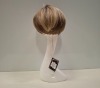 1 X BRAND NEW BRUNETTE WITH BLONDE HIGHLIGHTS COLOURED SHORT & STRAIGHT HAIRED WIG, HEAT FRIENDLY - RRP &pound;475.00 (CODE 4, ITEM 613) - 2