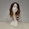 1 X BRAND NEW BRUNETTE AND BLONDE OMBRE COLOURED MID LENGTH & WAVY HAIRED WIG - RRP &pound;450.00 (CODE 3, ITEM 64)