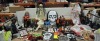 100 X PIECE BRAND NEW MIXED PREMIER HALLOWEEN DECORATIONS LOT TO INCLUDE 1M SKELETON - LARGE SKELETON HEAD - HANGING ZOMBIE - HANGING SKELETON - BURNT MAN - SCARY CHILD - SCARY MASKS - STANDING WITCHES - BLOODY SPRAY - ETC ON FULL BAY