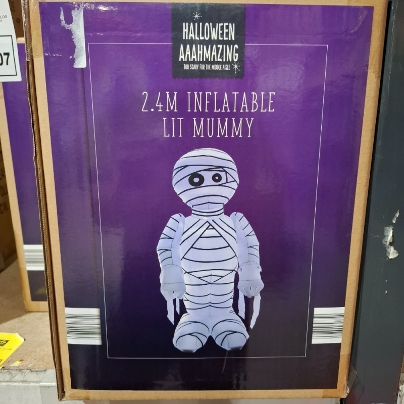 1 X BRAND NEW BOXED PREMIER 2.4M LIT INFLATABLE GIANT MUMMY - INDOOR AND OUTDOOR USEAGE