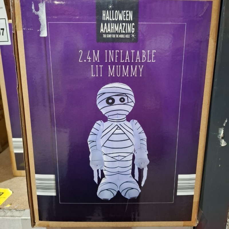 1 X BRAND NEW BOXED PREMIER 2.4M LIT INFLATABLE GIANT MUMMY - INDOOR AND OUTDOOR USEAGE- (PICK LOOSE)
