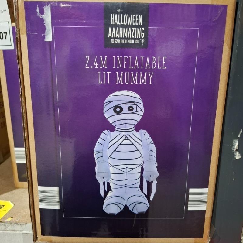 1 X BRAND NEW BOXED PREMIER 2.4M LIT INFLATABLE GIANT MUMMY - INDOOR AND OUTDOOR USEAGE (PICK LOOSE)