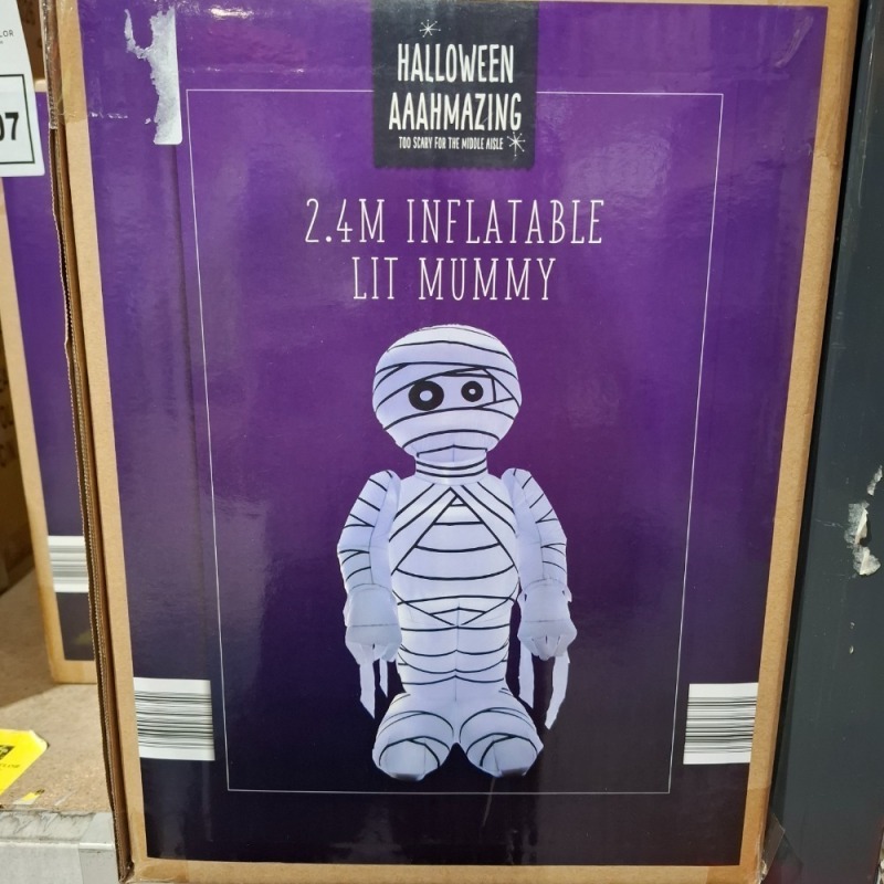 1 X BRAND NEW BOXED PREMIER 2.4M LIT INFLATABLE GIANT MUMMY - INDOOR AND OUTDOOR USEAGE (PICK LOOSE)