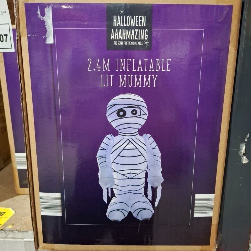 1 X BRAND NEW BOXED PREMIER 2.4M LIT INFLATABLE GIANT MUMMY - INDOOR AND OUTDOOR USEAGE (PICK LOOSE)