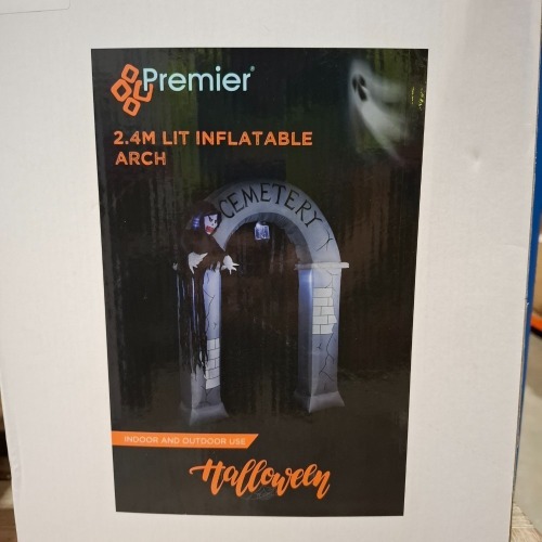 1 X BRAND NEW BOXED PREMIER 2.4M LIT INFLATABLE CEMETRY ARCH - INDOOR AND OUTDOOR USE