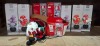 10 X MIXED CHRISTMAS LOT CONTAINING 2 X FIBRE OPTIC RED POINSETTIA, 1 X FIBRE OPTIC PINK PEONIES, ANIMATED PARACHUTING ELVES AND SNOWMEN, 3.6M LIT PLUSH INFLATABLE SANTA PUMP DOES NOT WORK ETC, (PLEASE NOTE CUSTOMER RETURNS)