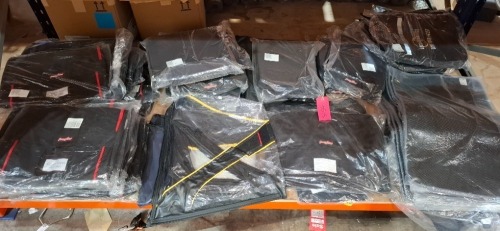 35 X BRAND NEW MIXED LOT CONTAININING SUPER TRAVEL BAG FOR LUGGIE SCOOTERS , LUGGIE BUMPER MATTS IN SIZE 50 X 80 CM , LARGE FREERIDER CUSHIONS , ETC OVER A FULL BAY