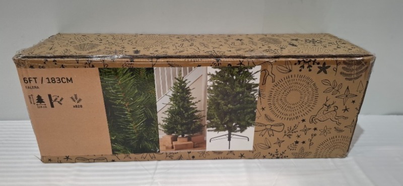 4 X BRAND NEW FALERA ARTIFICIAL CHRISTMAS TREES IN GREEN, HEIGHT - 183CM, WIDTH - 119CM (IN 4 BOXES)