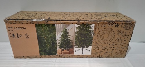 4 X BRAND NEW FALERA ARTIFICIAL CHRISTMAS TREES IN GREEN, HEIGHT - 183CM, WIDTH - 119CM (IN 4 BOXES)