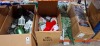 50 X MIXED CHRISTMAS AND HALLOWEEN LOT CONTAINING, 17 X BLACK LANTERNS, 3 X LANTERNS IN WHITE, 15 X FROSTED JARS IN GREEN AND WHITE, 17 CM GLOBE SNOWBLOWER, 5 X ARTIFICIAL CHRISTMAS TREE WITH NO BASE , 6 FOOT XMESS TREE (PLEASE NOTE CUSTOMER RETURNS) (IN