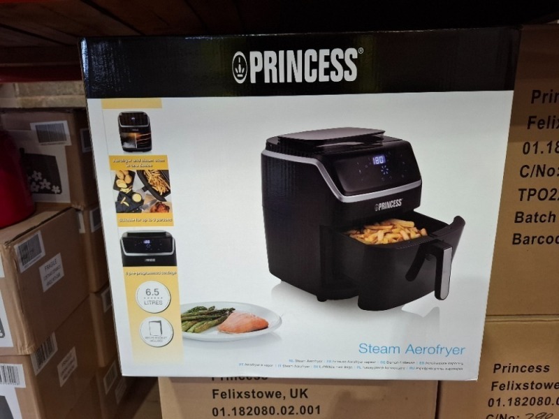 2 X BRAND NEW PRINCESS STEAM AEROFRYER - 6.5 LITRES IN 2 BOXES