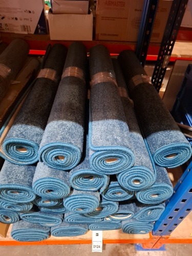 25 X BRAND NEW RUGS IN BLUE ETC IN SIZE 100 X 150 CM