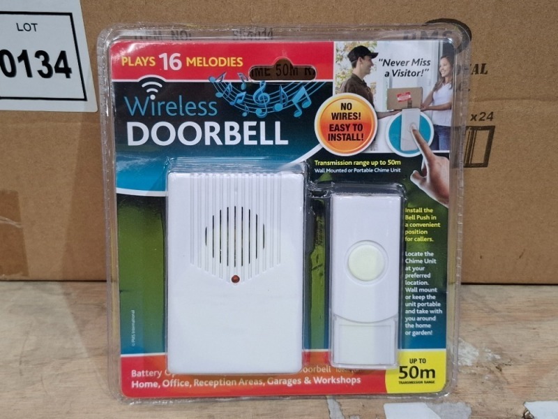 120 X BRAND NEW WIRELESS DOORBELLS IN 5 BOXES