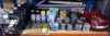 30+ PIECE BRAND NEW MIXED LOT TO INCLUDE HAMMERITE METAL PAINT - RONSEAL WOODSTAIN - PRIMER AND UNDERCOAT - DULUX PAINT - VARIOUS SPRAY PAINTS - SOLID BRASS VENTS - CREOCOTE DARK BROWN - SAFETY GLOVES ETC