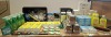 50 + PIECE BRAND NEW MIXED LOT TO INCLUDE RONSEAL ALMOND WOOD VARNISH - LAWN WEERD KILLER - SUGAR SOAP - T25 STAPLES - MOSS KILLER - LED TRIANGLE LIGHTS - SILVERLINE 3 WAY CONNECTORS - WALL TILE GROUT - ETC