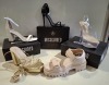 30 X BRAND NEW MISSGUIDED SHOE LOT CONTAINING, CLEAR PLATFORM STILLETO HEELED SANDAL IN CLEAR, SQUARE TOE PATENT HEELED SANDAL IN BLACK AND CLEAR ALL IN SIZE 6
