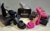 30 X BRAND NEW MISSGUIDED SHOE LOT CONTAINING, STRAPPY RING DETAIL HEELED SANDAL IN WHITE, EXTREME PLATFORM RAFFIA HEELED SANDAL IN CREAM, FAUX LEATHER PLATFORM STRAPPY SANDAL IN PINK ALL IN SIZE 5