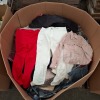 400 X BRAND NEW MIXED CLOTHING LOT CONTAINING, DIVIDED CROPPED LONGSLEEVED BUTTONED JACKET IN PINK IN SIZE SMALL, YESSICA CHINO TROUSERS IN BLUE IN SIZE 48, YESSICA CHINO TROUSERS IN RED IN SIZE 46, ETC, (IN ONE PALLET BOX)