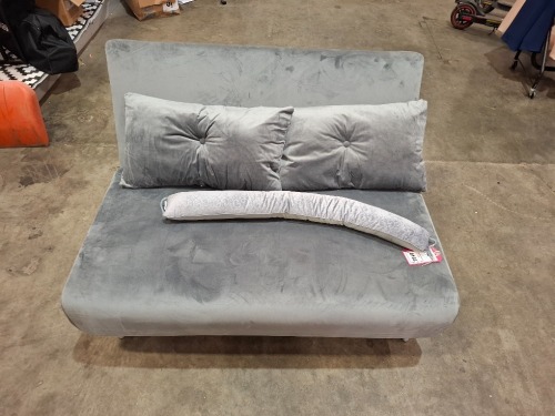 1 X FOLDING SOFA BED IN GREY SIZE AS SOFA W 120 X L 77 X H 77 CM SIZE AS BED W 120 X L 190 X H 26 CM