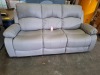 1 X HOMELIFE BANBURY FAUX LEATHER 3 SEAT SOFA IN GREY IN SIZE W196 X D97 X 101 CM (NOTE CONDITION SOME MARKS )