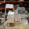 3 X PIECE BRAND NEW LOT CONTAINING 2 X ADJUSTABLE HEIGHT WALKING FRAMES 1 X DRIVE DEVILBISS HEIGHT ADJUSTMENT FOREARM PLATFORM TROUGH CRUTCHES AND 2 FERRULES - 2