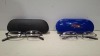 200 X BRAND NEW MIXED GLASSES AND CASE LOT CONTAINING, DKNY GLASSES IN BLUE, ESCADA GLASSES IN ROSE GOLD, JUNIOR COLLECTION IN BLUE, DONNA KARAN NEW YORK IN BLACK, ETC, IN 3 TRAYS (TRAYS NOT INCLUDED)