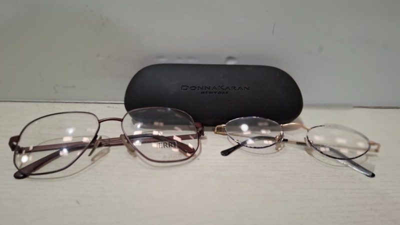 100 X BRAND NEW MIXED KIDS GLASSES AND CASES LOT CONTAINING, N S GLASSES IN BLUE AND BLACK, UNBRANDED OVAL GLASSES IN BLACK AND GOLD, DONNA KARAN NEW YORK CASE IN BLACK, ETC, IN 2 TRAYS (TRAYS NOT INCLUDED)