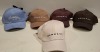 60 X BRAND NEW MENNACE BASEBALL HATS LOT CONTAINING, HATS IN CREAM, BLUE, BROWN AND BURGUNDY, IN 2 TRAYS (TRAYS NOT INCLUDED)