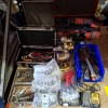 40 X PIECE MIXED TOOL LOT TO INCLUDE DE WALT DRILLS - DE WALT IMPACT DRIVER - MULTI TOOL FOR SPARES AND REPAIRS - CLAW HAMMERS - ALAN KEY SET - SOCKET SET - DE WALT BATTERY CHARGER ETC HALF A BAY