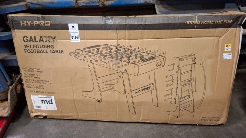1 X HY PRO GALAXY 4FT FOLDING FOOTBALL TABLE IN ONE BOX (NOTE CUSTOMER RETURNS UNKNOWN IF ALL PARTS ARE PRESENT )