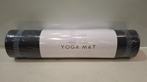 38 X BRAND NEW USA PRO PERFECT POSITIONS YOGA MATS IN BLACK IN SIZE 173 X 61 CM