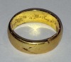 22 CT GOLD BAND WEDDING RING - WEIGHT 6.475 G (AUTHORISED AS GENUINE BY AN INDEPENDENT JEWELLER)