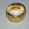 9 CT GOLD BAND (WITH PATTERN) WEDDING RING (AUTHORISED AS GENUINE BY AN INDEPENDENT JEWELLER) WEIGHT - 4.300 G